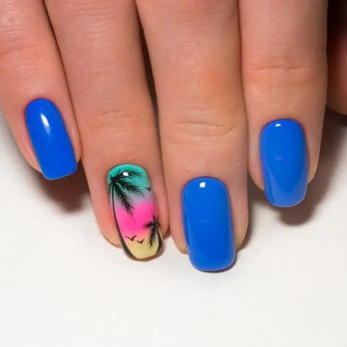 Summer-Nails-With-Tropical-Palms-Accents-5