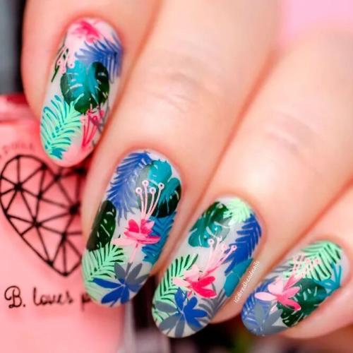Summer-Tropical-Leaves-Nails-Designs-3