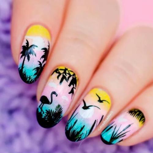 Sunset-Tropical-Nails-Art-1