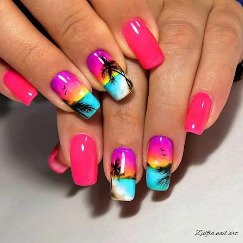 Sunset-Tropical-Nails-Art-3