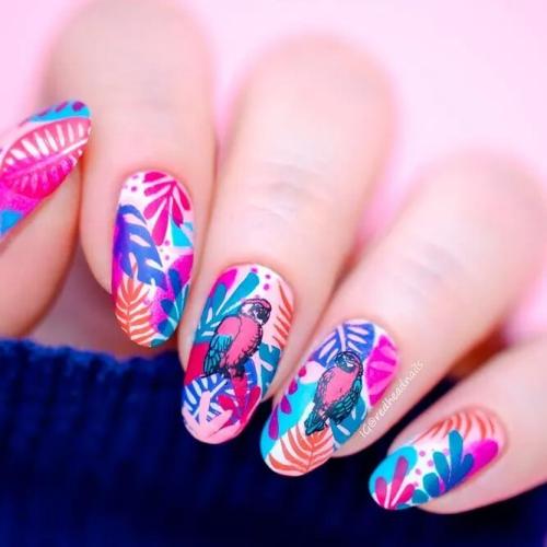 Sweet-Birds-Tropical-Nails-Designs-1