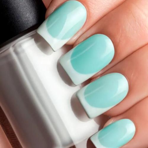 Sweet-French-Nails-In-Aqua-Colors-1