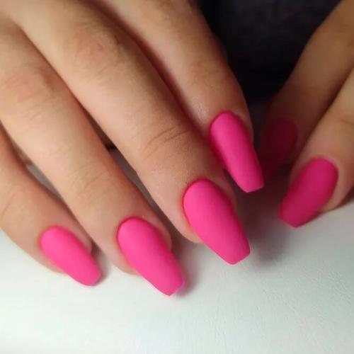 Total-Matte-Pink-Coffin-Nails-1