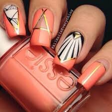 Tribal-Peach-Nail-Art-6