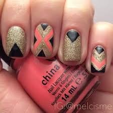 Tribal-Peach-Nail-Art-9