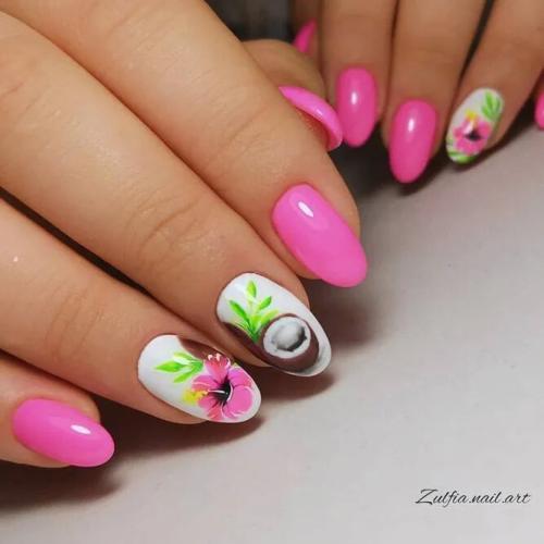 Tropical-Flower-Nail-Art-6