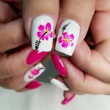 Tropical-Flower-Nail-Designs-7