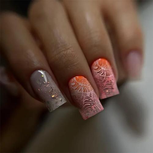 Tropical-Peach-Nails-Art-1