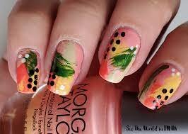 Tropical-Peach-Nails-Art-4