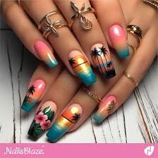 Tropical-Peach-Nails-Art-7