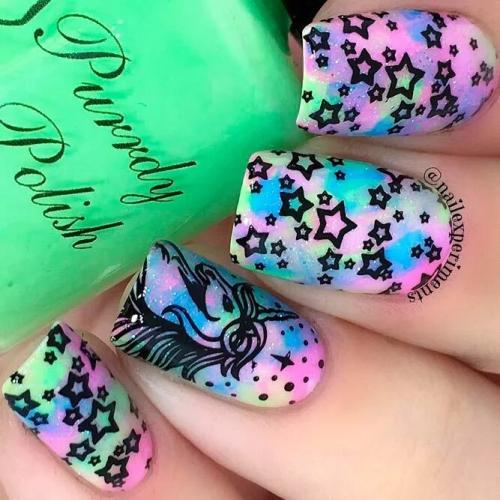 Unicorn-Nails-with-Stars-1