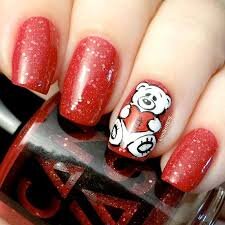 Valentines-Day-Nails-with-Cute-Animals-8