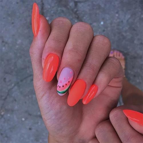 Watermelon-Accent-Nails-For-Summer-Time-1