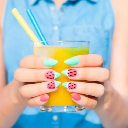 Watermelon-Accent-Nails-For-Summer-Time-6