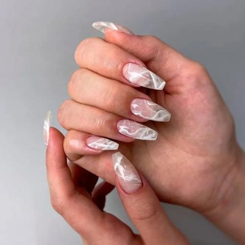 White-Marble-Coffin-Nail-Designs-1