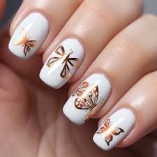 White-Nails-With-Gold-Accent-11