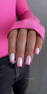 White-and-Pink-French-Tip-Nails-4