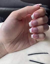 White-and-Pink-French-Tip-Nails-7