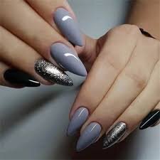 Winter-Grey-Almond-Shaped-Nails-9