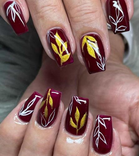 Yellow-Burgundy-Nails-1
