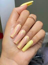 Yellow-Nail-Design-with-Abstract-Art-4