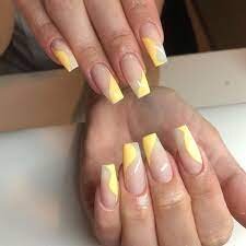 Yellow-Nail-Design-with-Abstract-Art-6